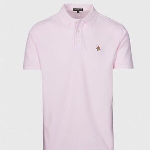 Paul Stuart Cotton Piqué Logo Polo in light pink